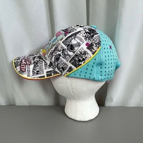 DISNEY PARKS WOMENS BASEBALL HAT MICKEY & MINNIE SIZE ADULT PINK AND LT BLUE - Picture 3 of 7